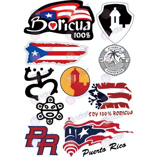 Puerto Rico Sticker Sheet — 9 Boricua Designs