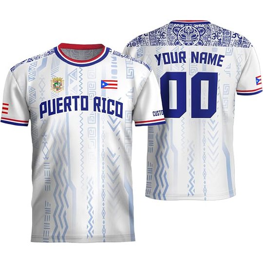 Custom Puerto Rico Soccer Jersey — Your Name & Number