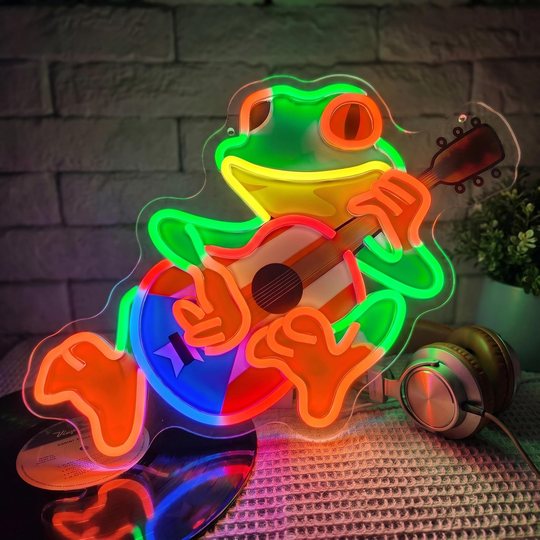 Coquí Guitar Neon Sign