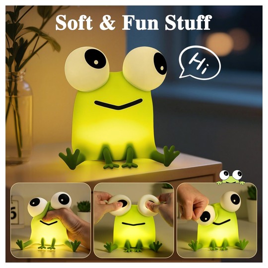 Frog Night Light — Big-Eyed Silicone Lamp